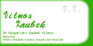 vilmos kaubek business card